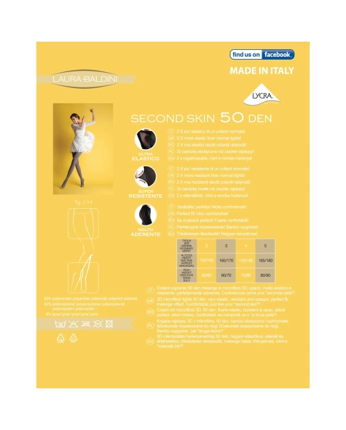 Dres dama Second Skin Melange 50 DEN Laura Baldini