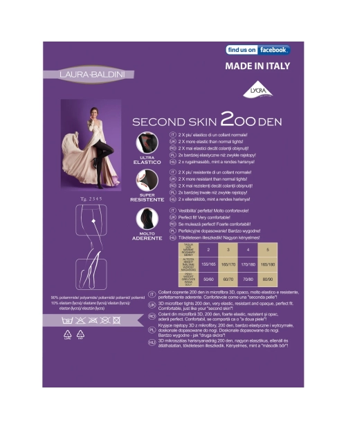 Dresa dama Second Skin 200 DEN Laura Baldini