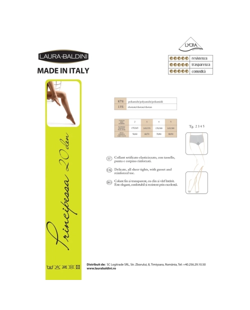 Ciorapi/dres dama Principessa 20 DEN  Laura Baldini