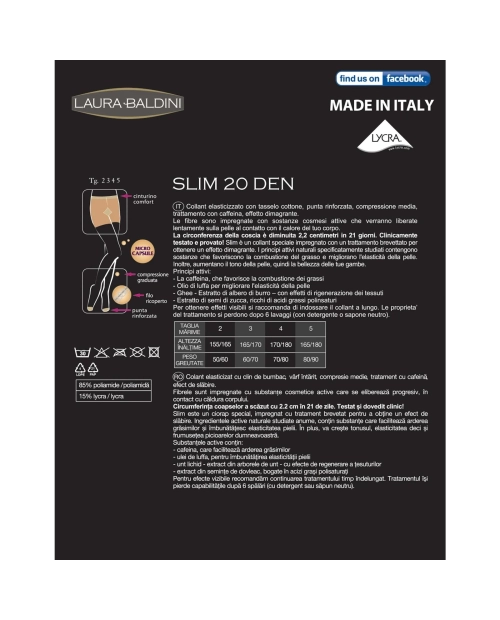 Dresuri/ciorapi transparenti SLIM cu efect de slabire  20 DEN