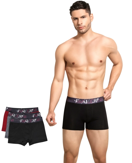 Set 3 boxeri  din bumbac Laura Baldini - HIGHLIGHT