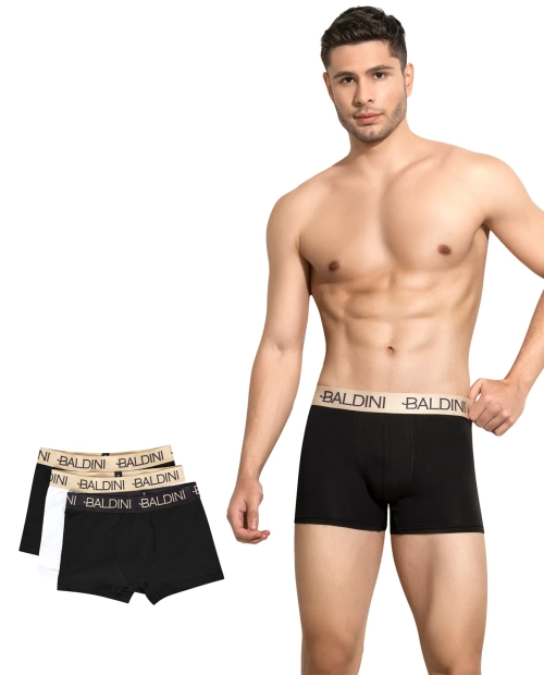 Set 3 boxeri pentru barbati din bumbac Laura Baldini - GOLD