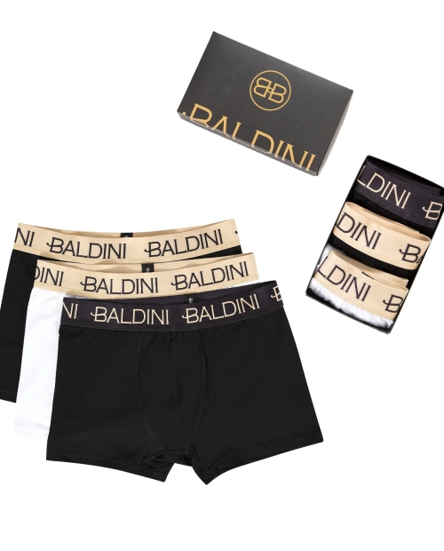 Set 3 boxeri pentru barbati din bumbac Laura Baldini - GOLD