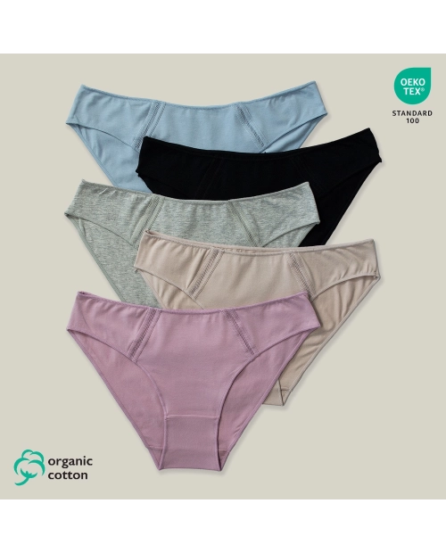 Chiloți Bikini din Bumbac Organic - Set 5 bikini