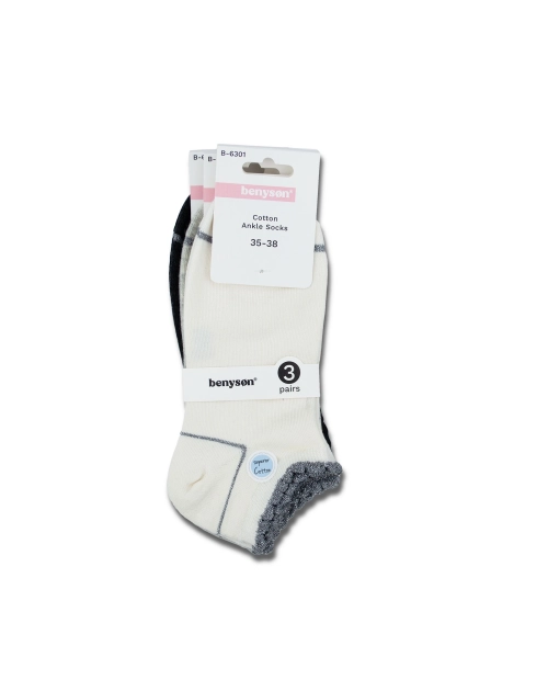 Set 3 Șosete Damă Bumbac Scurte BENYSON – Sneaker Confortabile