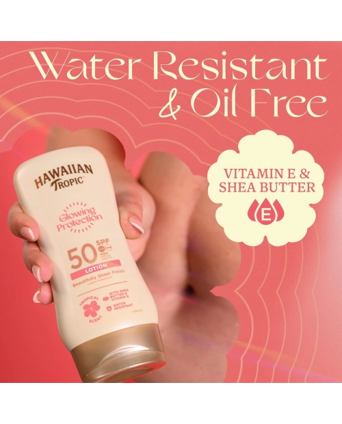 Hawaiian Tropic Glowing Protection SPF 50, loțiune protecție solară , rezistentă la apă, 180 ml 2