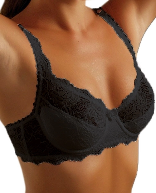 Sutien din dantela cu burete detasabil si intaritura