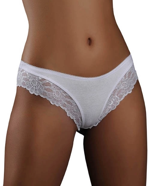 Chiloti tanga bumbac si dantela